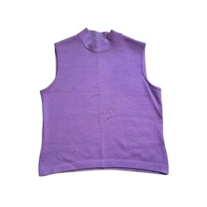 St. John Women’s Petite Lavender Purple Knit Mock Neck Sleeveless Top